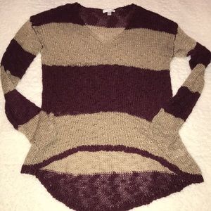 ‼️Maroon and Tan Striped Sweater 🛍🛍‼️